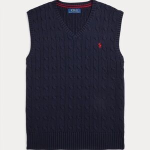 Polo by Ralph Lauren Charcoal Cable Knit Sweater Vest